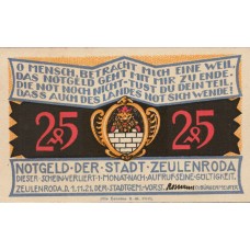 Zeulenroda Stadt, 5x25pf, Set of 5 Notes, 1470.1