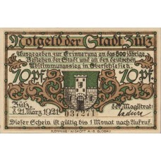 Zülz Stadt, 1x10pf, 1x25pf, 1x50pf, Set of 3 Notes, 1477.1a