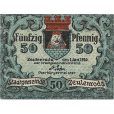 Zeulenroda Stadt, 1x50pf, Set of 1 Note, Z8.9