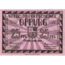 Oppurg Dorfgemeinde, 1x25pf, 2x50pf, 1x75pf, Set of 4 Notes, 1023.1b