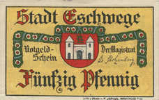 Eschwege Stadt, 1x50pf, Set of 1 Note, 352.1c