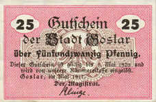 Goslar Stadt, 25 Pfennig, G33.1b