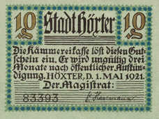 Höxter Stadt, 1x10pf, 1x25pf, 1x50pf, Set of 3 Notes, 618.1
