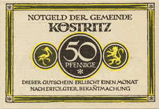 Köstritz Gemeinde, 4x50pf, Set of 4 Notes, 736.2