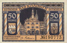 Kissingen Bad Stadt, 1x50pf, Set of 1 Notes, K27.5