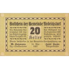 Andrichsfurt O.Ö. Gemeinde, 1x10h, 1x20h, 1x50h, Set of 3 Notes, FS 41