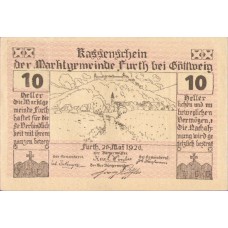 Furth N.Ö. Marktgemeinde, 1x10h, 1x20h, 1x50h, Set of 3 Notes, FS 214c