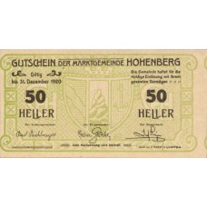 Hohenberg N.Ö. Marktgemeinde, 1x10h, 1x20h, 1x50h, Set of 3 Notes, FS 388II