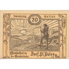 St. Peter in der Au N.Ö. Dorf, 1x10h, 1x20h, 1x50h, Set of 3 Notes, FS 923Ac