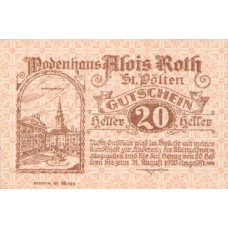St. Pölten N.Ö. Prv. Alois Roth Modehaus, 1x10h, 1x20h, 1x50h, Set of 3 Notes, FS 933I