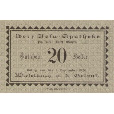 Wieselburg an der Erlauf N.Ö. Prv. Herz Jesu - Apotheke Josef Wöhrl, 20 Heller, FS 1232d