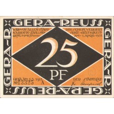 Gera Stadt, 1x25pf, 1x50pf, 2x75pf, Set of 4 Notes, 420.3