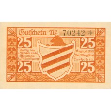 Hoym Stadt, 1x25pf, Set of 1 Note, 634.2a