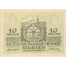 St. Gilgen Sbg. Gemeinde, 1x10h, 1x20h, 1x50h, Set of 3 Notes, FS 891a