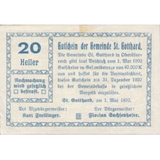 St. Gotthard O.Ö. Gemeinde, 1x20h, 1x30h, 1x50h, Set of 3 Notes, FS 892