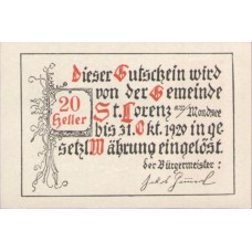 St. Lorenz am Mondsee O.Ö. Gemeinde, 1x10h, 1x20h, 1x50h, Set of 3 Notes, FS 904a