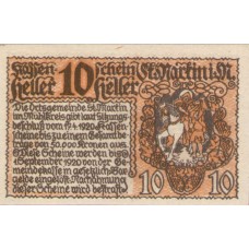 St. Martin im Mühlkreis O.Ö. Gemeinde, 1x10h, 1x20h, 1x50h, Set of 3 Notes, FS 912b