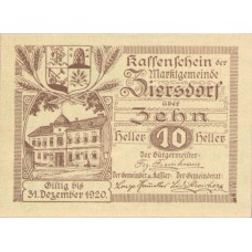 Ziersdorf N.Ö. Marktgemeinde, 1x10h, 1x20h, 1x50h, Set of 3 Notes, FS 1276a