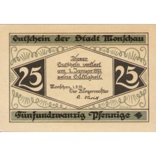 Monschau Stadt, 2x25pf 1x75pf, Set of 3 Notes, 897.1,  897.2