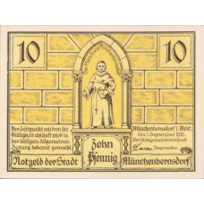 Münchenbernsdorf Gemeinde, 1x10pf, 1x25pf, 1x50pf, 1x75pf, Set of 4 Notes, 911.3