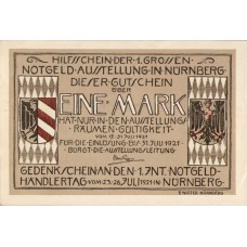 Nürnberg Notgeldausstellung, 4x1mk, Set of 4 Notes, 991.1
