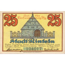Rinteln a.W. Stadt, 1x25pf, 1x50pf, 1x1mk, Set of 3 Notes, 1125.1b