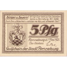Ronneburg Stadt, 1x5pf, 1x10pf, Set of 2 Notes, 1133.1a