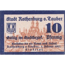 Rothenburg o.T. Stadt, 3x10pf, Set of 3 Notes, 1142.1
